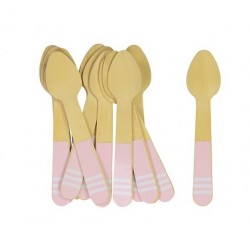 Little wooden spoons pink striped