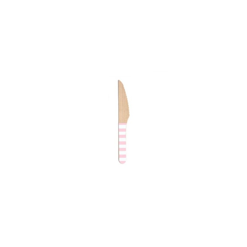 Wooden knives pink striped