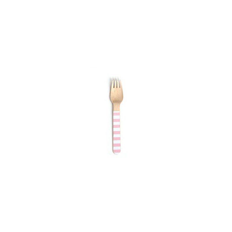 Wooden forks pink striped