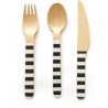 Wooden forks black striped
