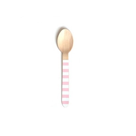 Wooden spoons pink striped