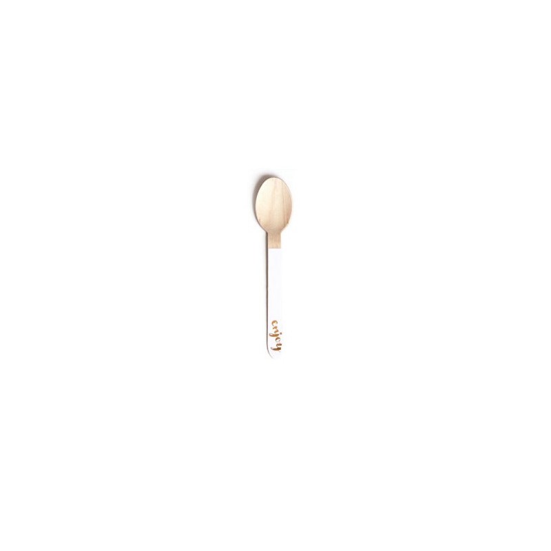 Wooden spoons with golden text "Enjoy"