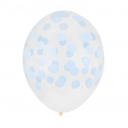 Clear balloons light blue dotted