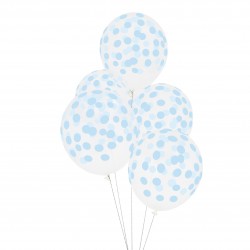 Clear balloons light blue dotted