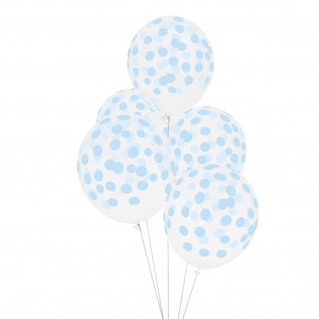 Doorzichtige ballonnen lichtblauw gestippeld