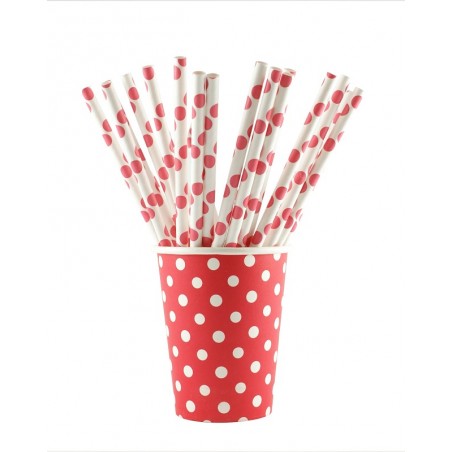 Paper straws red dots
