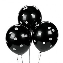 Balloons black with white dots
