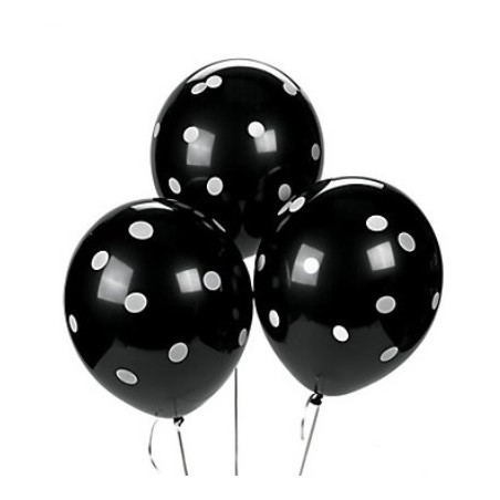 Ballonnen zwart met witte stippen