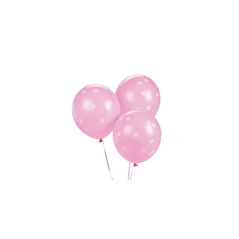 Ballonnen roze met witte stippen