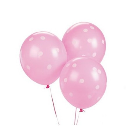 Ballonnen roze met witte stippen