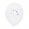 White balloons with unicorn