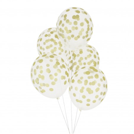 Clear balloons gold dotted