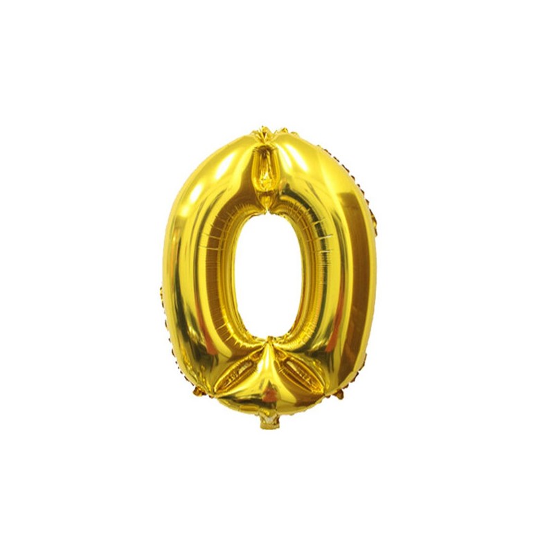 Folieballon nummer 0 goud