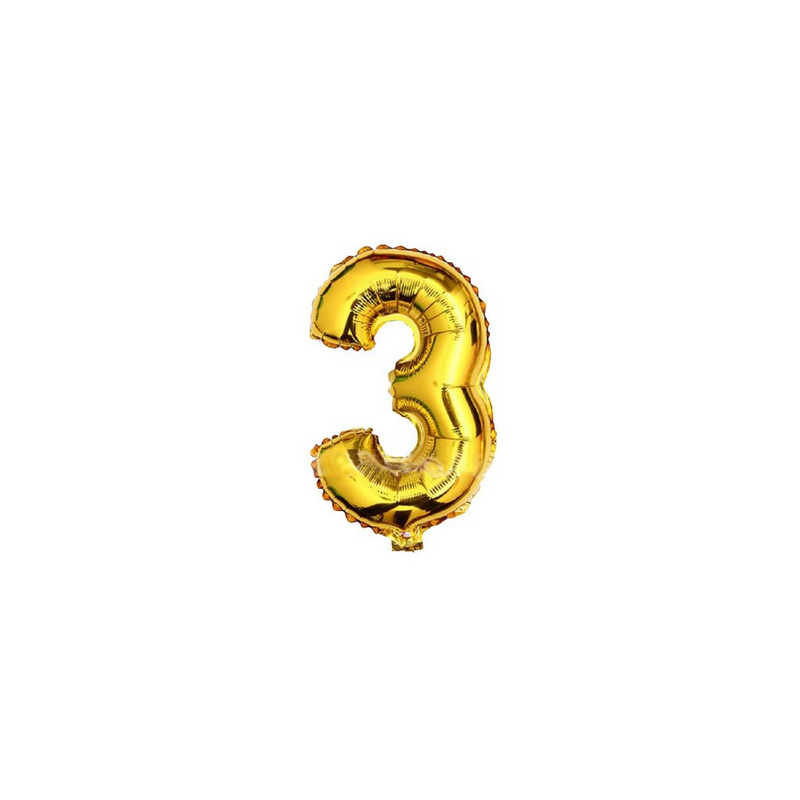 Foilballoon number 3 gold