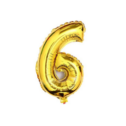 Foilballoon number 6 gold