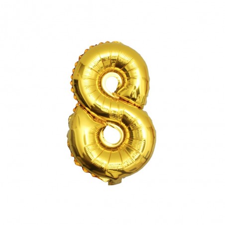 Foilballoon number 8 gold
