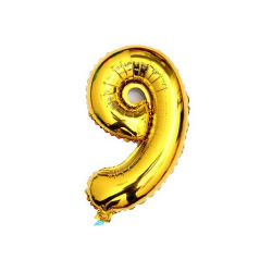 Foilballoon number 9 gold