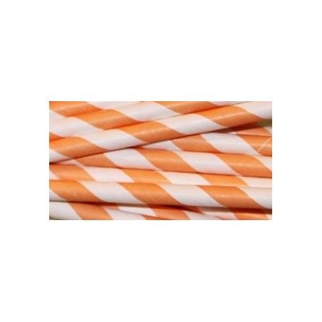Paper straws orange striped @joyenco.nl