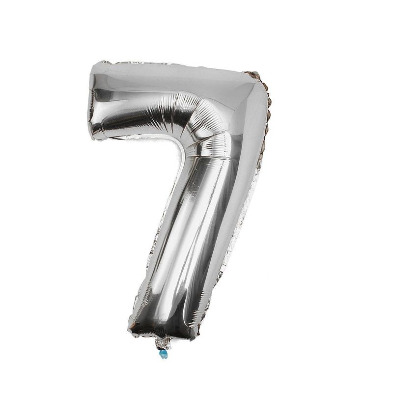 Folieballon nummer 7 zilver