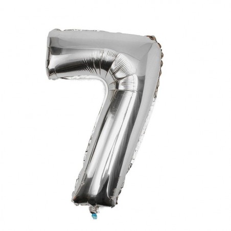 Foilballoon number 7 silver