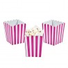 Mini popcorn boxes hot pink striped