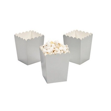 Mini popcorn boxes silver