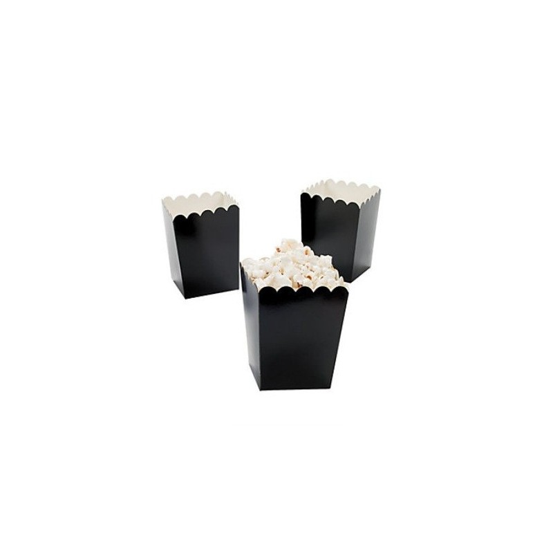 Kleine popcorn bakjes zwart @joyenco.nl € 2,25 per 6 stuks