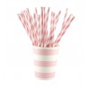 Paper straws pink striped