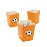 Kleine popcorn bakjes oranje met voetbal