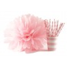 Paper straws pink striped