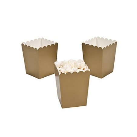Mini popcorn boxes gold
