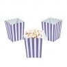 Mini popcorn boxes purple striped