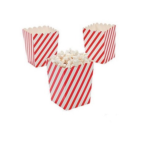 Mini popcorn boxes diagonal red striped